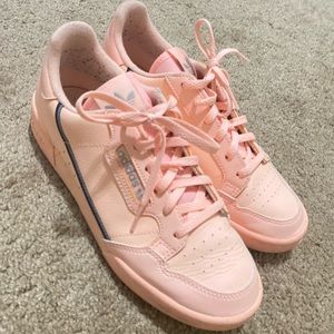 Pink/ salmon color adidas shoes